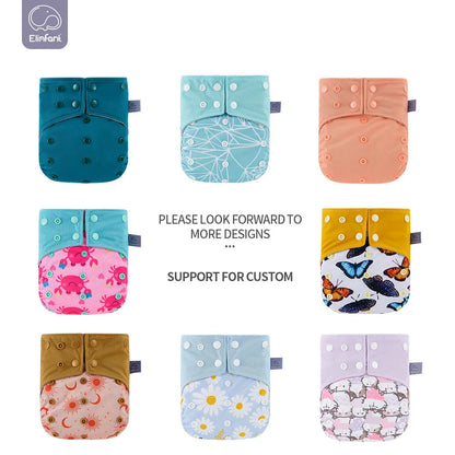 Elinfant Baby Reusable Washable Diaper Cloth  Suede Cloth Inner With One Pocket Fit 3-15kg Baby Cloth