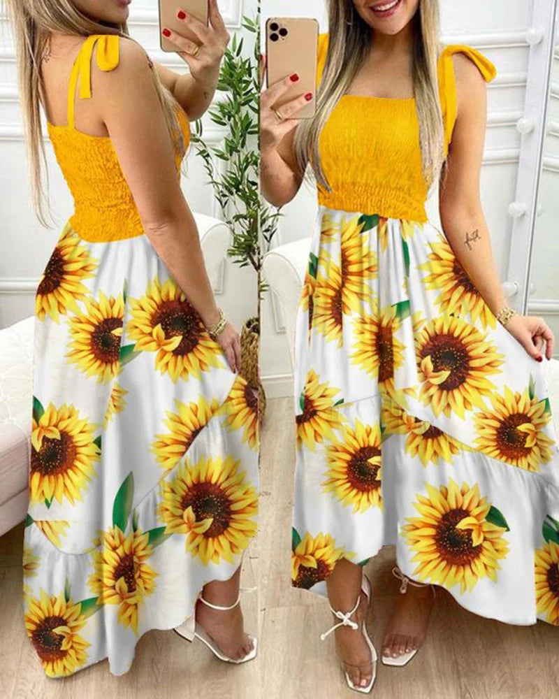 Floral Spaghetti Strap Maxi Dress