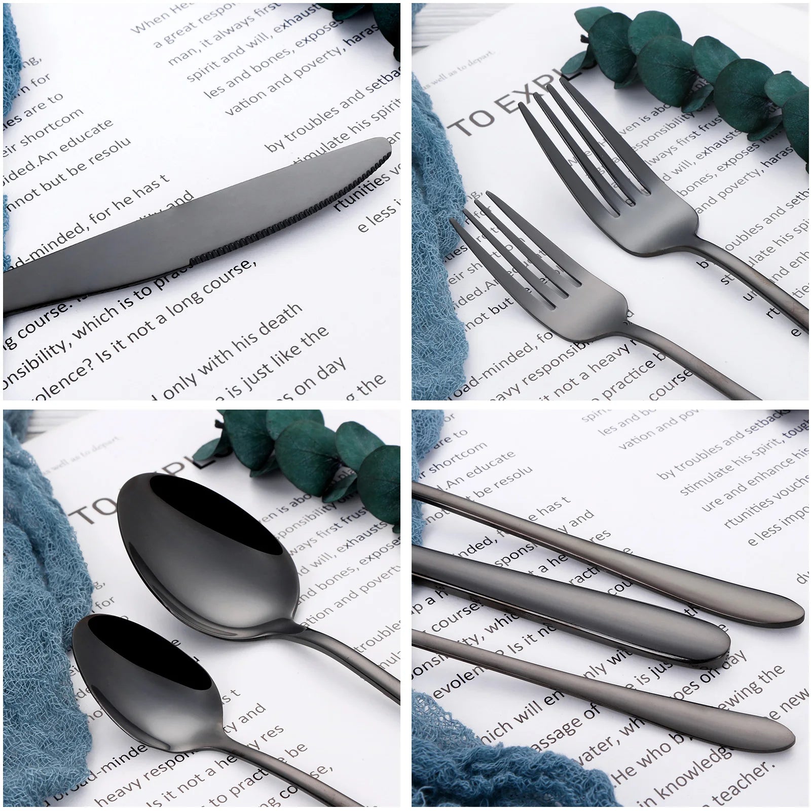 Black Stainless Steel Set | Best Tableware Cutlery Set 
