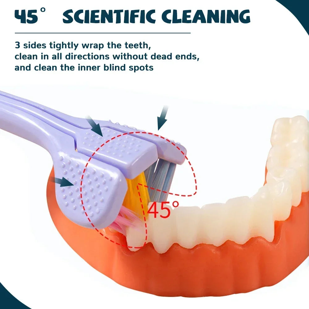 Three-Sided Soft Hair Toothbrush