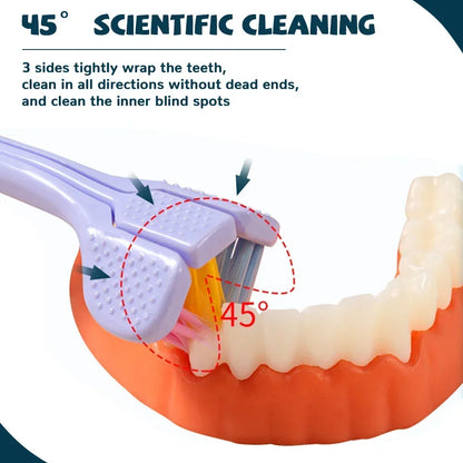 Three-Sided Soft Hair Toothbrush