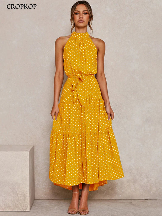 Polka Dot Halter Sundress