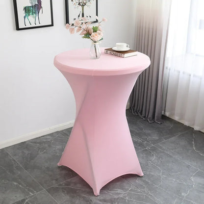 Cocktail Table Cloth Wedding Cover Spandex Round High Bar Birthday Party Show Hotel Decoration Four Legs Round Base