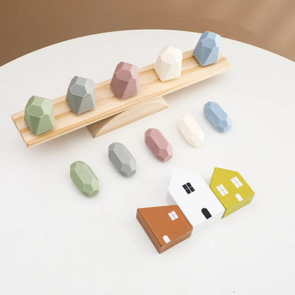 Montessori Silicone Baby Balance Blocks Block Toy Food Grade Silicone Stacking Building Category Game Early Educational Kid Gift