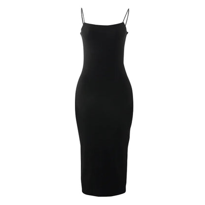 Black Spaghetti Strap Bodycon Dress