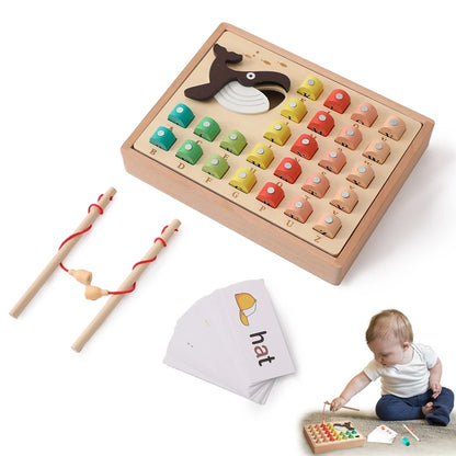 Montessori Magnetic Fishing Toys Kids Solid Wood Box Children Busy Board  Math Marine Life Cognition Fishing Baby Education Toys