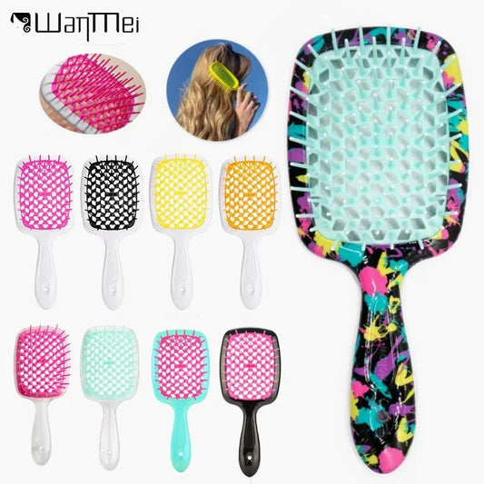 Women's Hair Comb Wide Teeth Air Cushion Combs Scalp Massage Hair Brush Hollow Out Combs Hairdress Styling Tool Accessory Gift