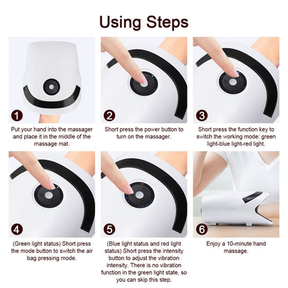 Electric Hand Massager Hot Compression 3 Models 5 Levels Heating Finger Type-C Charging Health Care Air Pressure Equipment