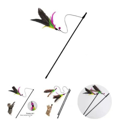 Funny Kitten Cat Teaser Interactive Toy Rod