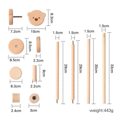 Baby Wooden Rattles Bracket Set Infant Crib Mobile Bed Bell Bracket Protection Newborn Music Box Bed Bell Toy Holder Arm Bracket
