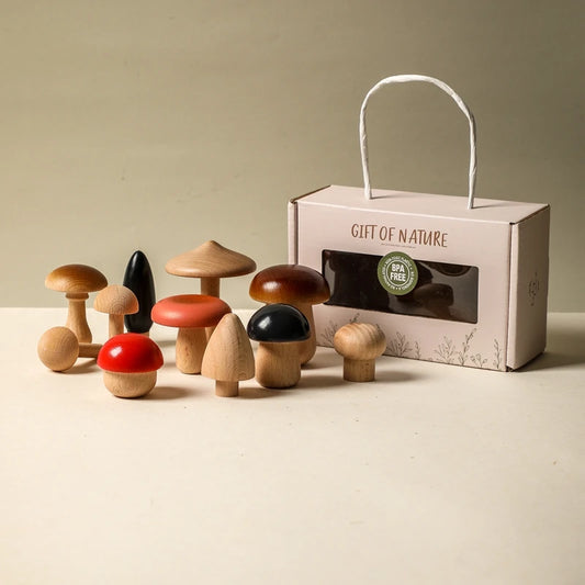 11PCS Baby Wooden Colorful Mushroom Block Toys Montessori Sorting Matching Game Educational Toys Baby Room Decoration Baby Gifts