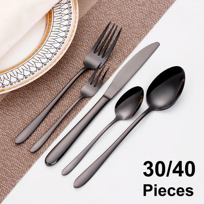Black Stainless Steel Set | Best Tableware Cutlery Set 