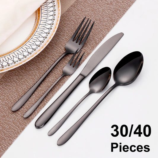 Black Stainless Steel Set | Best Tableware Cutlery Set 