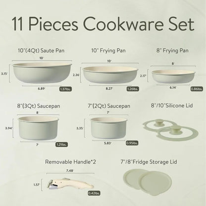 11 Pcs Nonstick Cookware Set