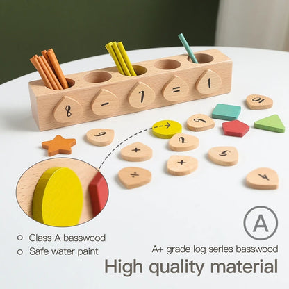 1 Set Wooden Toys Colorful Counting Sticks Number Alphabet Blocks Learning Toys Kids Number Counting Stick Figure Block Toy Baby