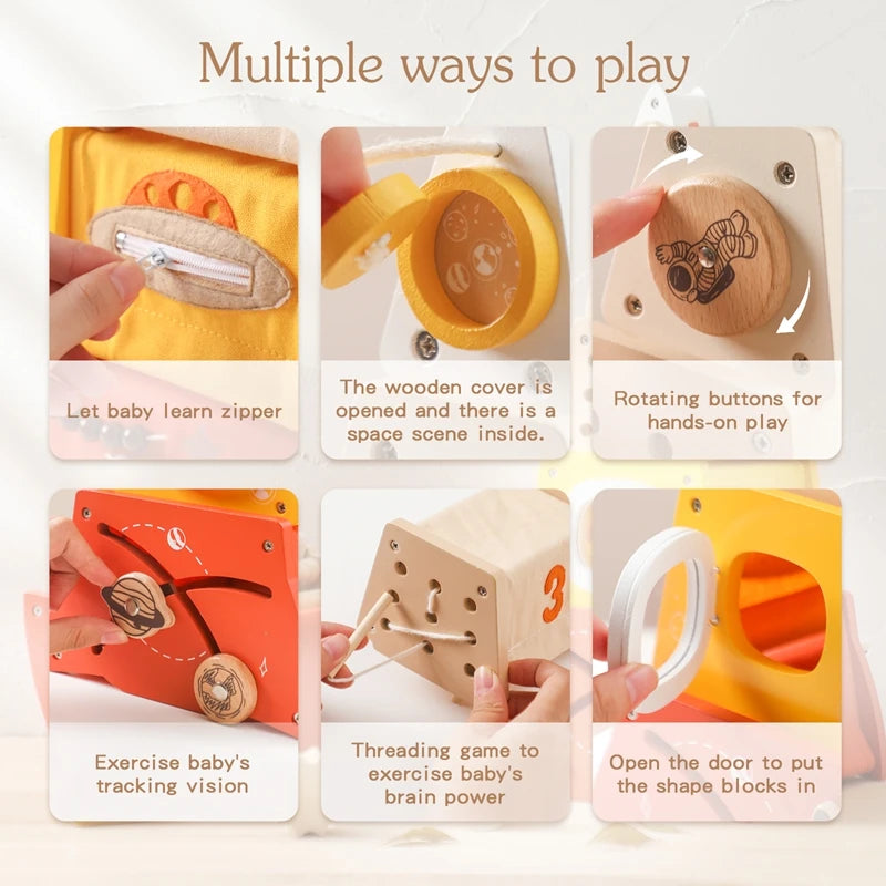 Baby Wooden Numbers Nesting Boxes Preschool Learning Wooden Stacking Balance Puzzle Educational Toys Shape Paired Threading Toy