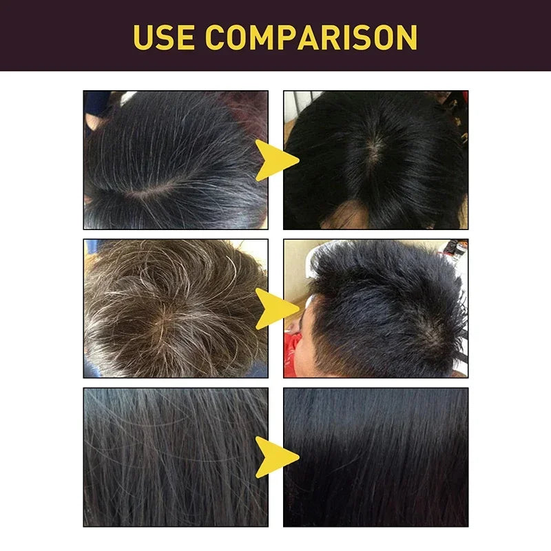 100ml 3 in 1 Hair Dye Shampoo Health Natural Herbal ingredients Permanent Dark Brown Black Shampoo for Women & Men Grey Coverage