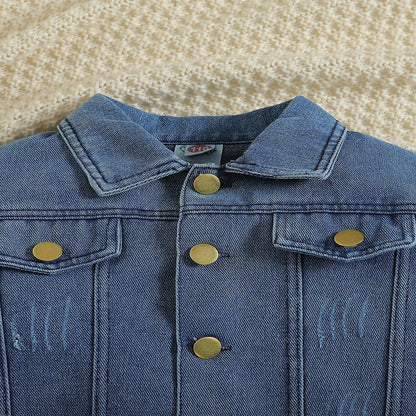 IYEAL Autumn Girls' Denim Clothing Sets Denim Long-sleeved jacket+Flare Pants 2PCS Baby Kids Clothes Suit Children Clothing