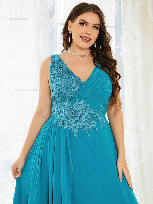 Plus Size Lace Rhinestone Party Dress