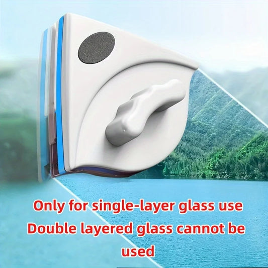 1pc Double-Sided Magnetic Window Cleaner - High-Rise, Glass Wiper for Single-Layer Panels 3-8mm Thick