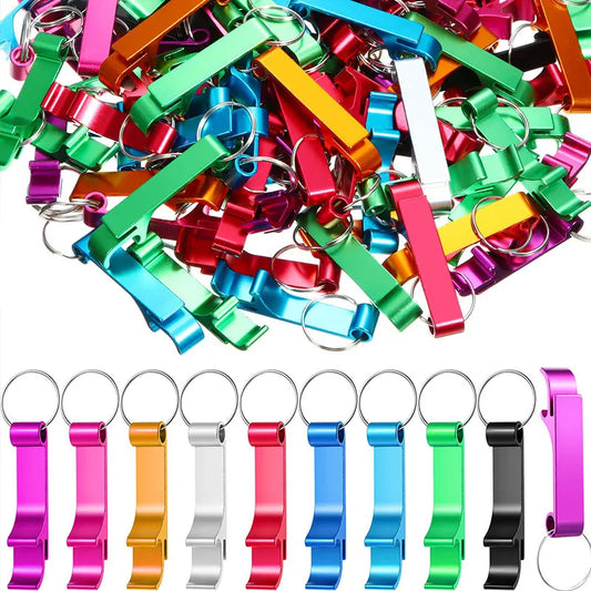 10PCS Bottle Opener Keychain Aluminum Beer Bottle Openers Metal EDC Soda Keyring Tool Gift Accessories for Kitchen