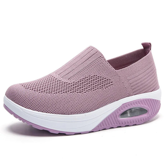 Cross-border 2023 new flying woven women's shoes casual sports shoes rocking women's flats air cushion shoes