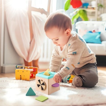 Montessori Toys Wooden Magic Tissue Box 0-3Years Baby Finger Exercise Busy Cube Sensory Toys Kid Educational Activity Game Gifts