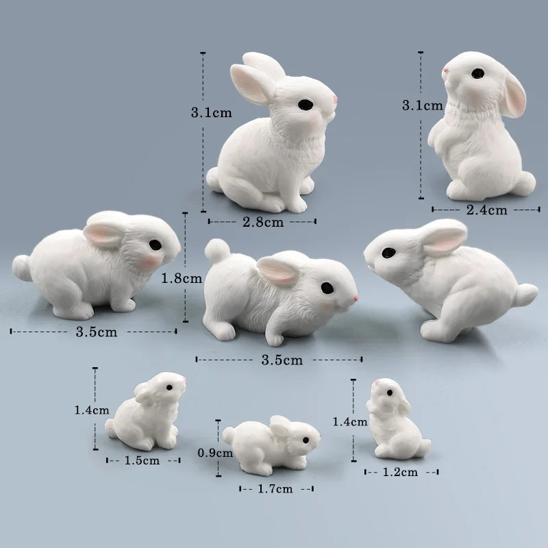 2024 Hot Easter Christmas Rabbit Figurine Landscape Home Kawaii Room Decor Miniature Fairy Garden Decoration Accessories Modern
