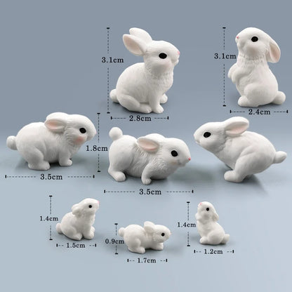 2024 Hot Easter Christmas Rabbit Figurine Landscape Home Kawaii Room Decor Miniature Fairy Garden Decoration Accessories Modern