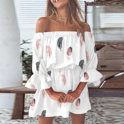 Boho Off-Shoulder Floral Mini Dress