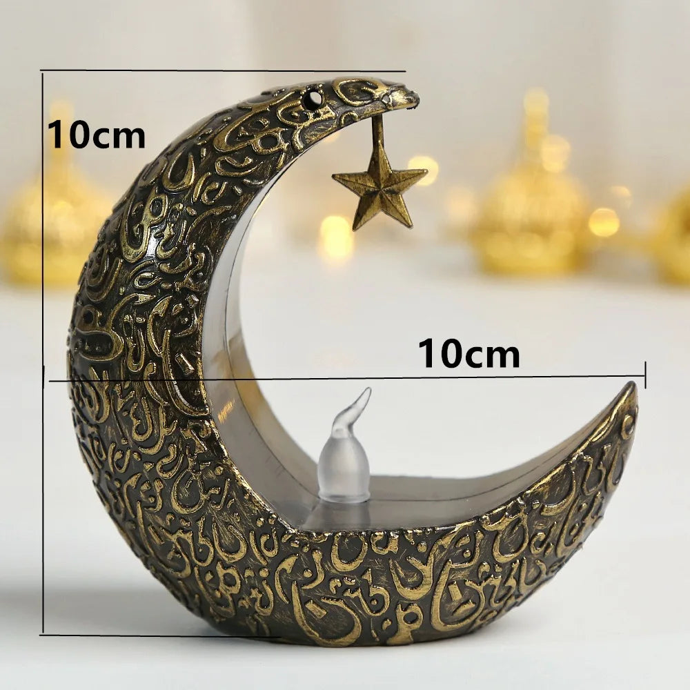 2024 Ramadan Decoration Star Moon LED Candlestick Lamp for Ramadan Kareem Islamic Muslim Home Decor Lamp Eid Mubarak Party Gifts