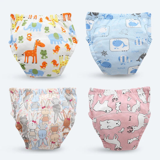 1PC Print Breathable Baby Infant Underwear Panties Reusable Washable Baby Training Pants Newborn Cloth Diaper Panties Leak-proof
