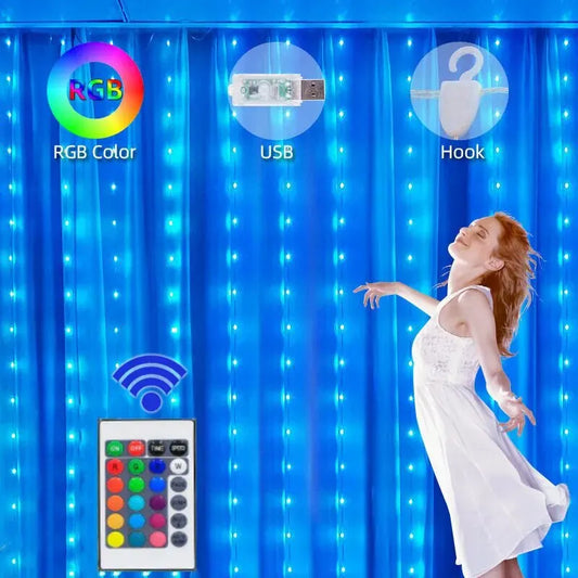 LED Window Curtain String Lights