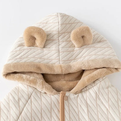 IYEAL Baby Bear Windproof Cloak Coat Outerwear for Boys and Girls Spring, Autumn, Winter Plus Thick Fleece Children's Long Cape