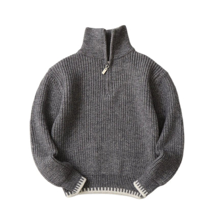 2024New Edition Children's Sweater Boys Winter Clothing Half Zipper Cotton Cashmere Sweater Outdoor Clothes Autumn Kid Outerwear
