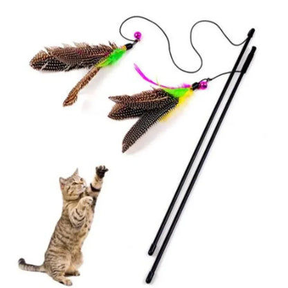 Funny Kitten Cat Teaser Interactive Toy Rod