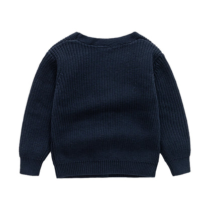 IYEAL Baby Sweater Baby Boys Girls Knitted Cardigan Autumn/Winter Coat Pure Cotton V-Neck Baby Sweater Coat