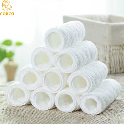 6/8/10 Pcs Baby Nappies Reusable Baby Infant Newborn Cloth Diaper Nappy Liners Insert 3 Layers Cotton Hot Sale