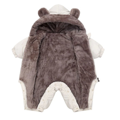 IYEAL  Baby Boys Girls Warm Soft Fleece Jumpsuit Newborn Toddler Rompers Children Winter Outerwear 0-24M