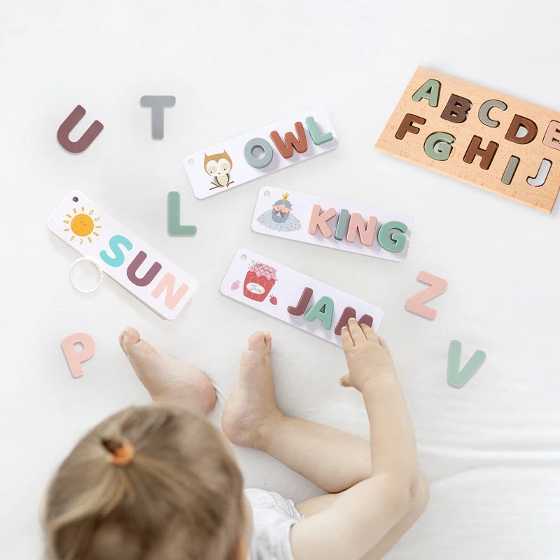 Montessori Puzzle Education Stacking Toy Silicone Letter Car Geometric Shape Shape Matching Toys Kid Early Educational Game Gift