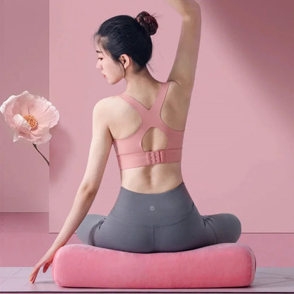 Yoga Mat Pillow For Meditation And Support Rectangular Yoga Mat Solid Color Workout Mat Machine Washable With Handle