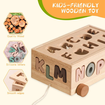 Montessori Puzzle Education Stacking Toy Silicone Letter Car Geometric Shape Shape Matching Toys Kid Early Educational Game Gift