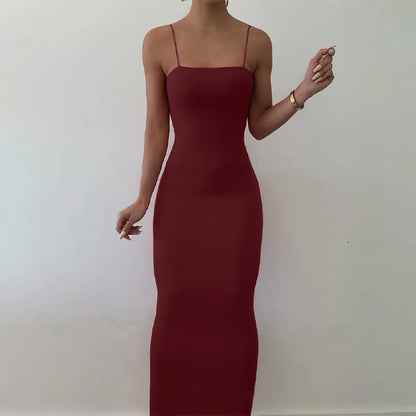 Black Spaghetti Strap Bodycon Dress