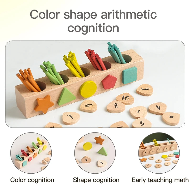 1 Set Wooden Toys Colorful Counting Sticks Number Alphabet Blocks Learning Toys Kids Number Counting Stick Figure Block Toy Baby
