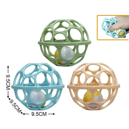 Baby Hand Rattle Soft Ball Toys Newborn Grasping Teethers Hand Bell Sensory Toys Kids Educational Toys for 0-12 Months Baby