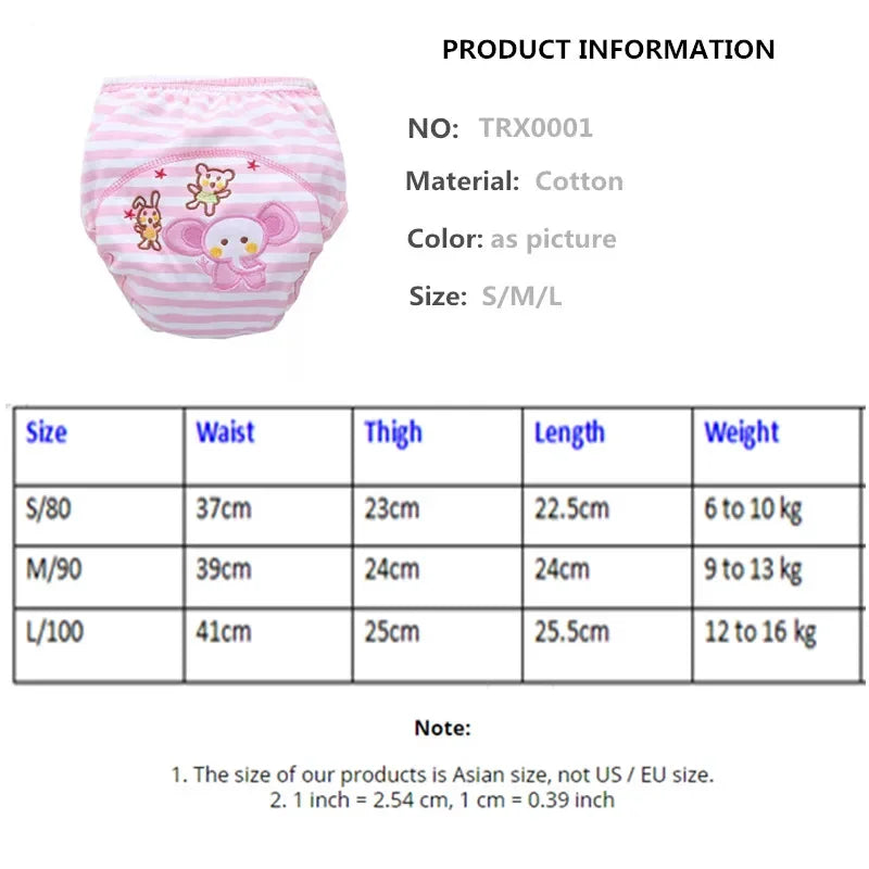 25PCS Waterproof Baby Training Pant Underwear Cotton Learning study Infant Pants Trx0001