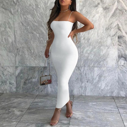Black Spaghetti Strap Bodycon Dress