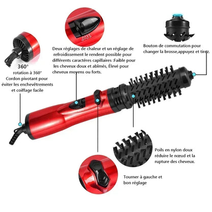3 in 1 Rotating Hair Dryer Electric Comb Hair Straightener Brush Dryer Brush Hot Air Comb Negative Ion Hair Styler Comb