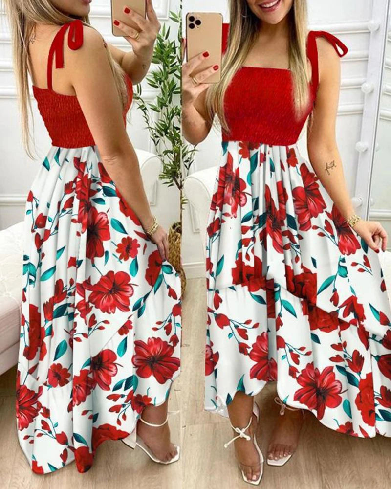 Floral Spaghetti Strap Maxi Dress