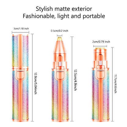 2 IN 1 Rechargeable Electric Eyebrow Trimmer Epilator Female Body Facial Lipstick Shape Hair Removal Mini Painless Razor Shaver